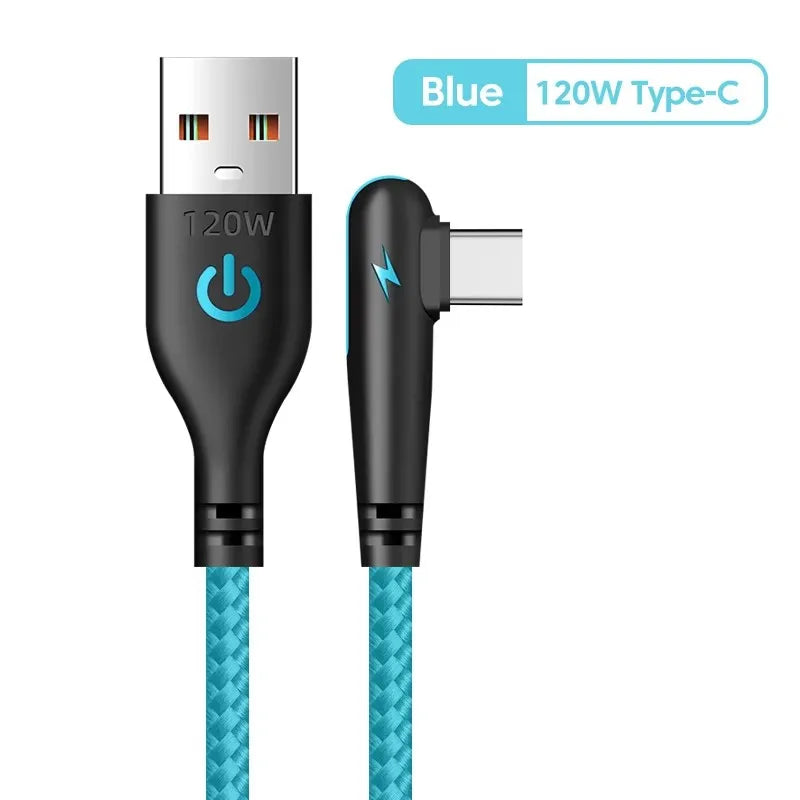 90 Degree 120W USB To Type-C