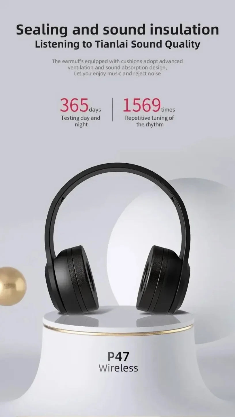 P47 Headset 5.0 Bluetooth Headset Folding