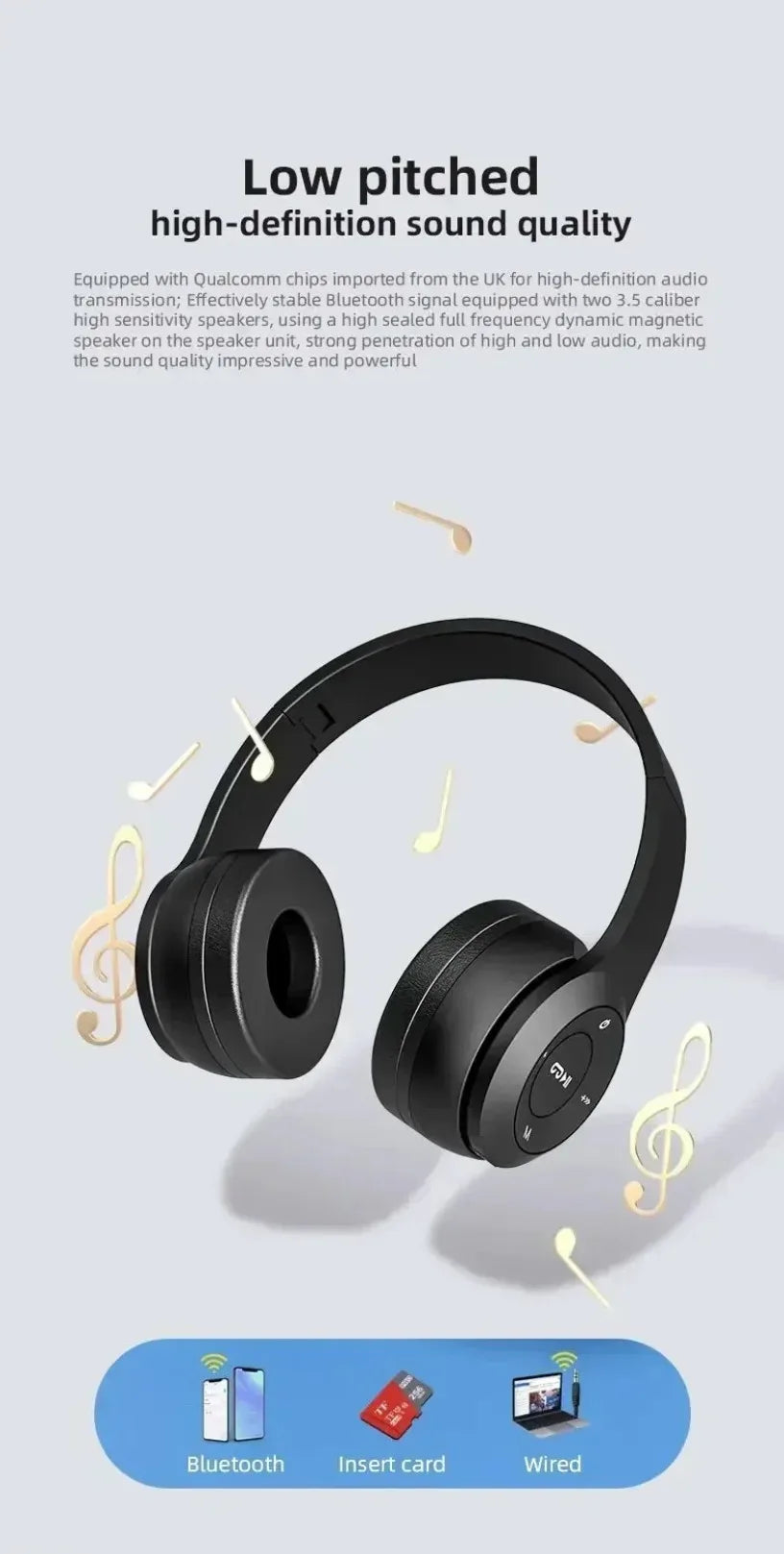 P47 Headset 5.0 Bluetooth Headset Folding