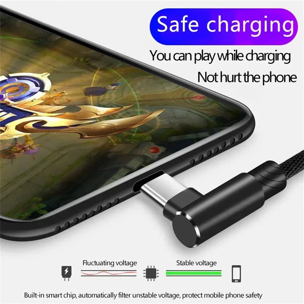 90 Degree Phone Charger Cable C-Type