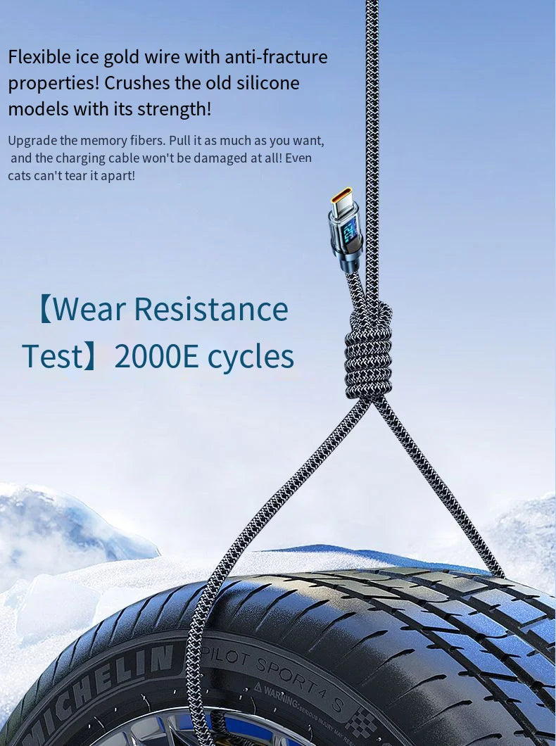 USB-C Super Fast Charging Cable with Digital Display