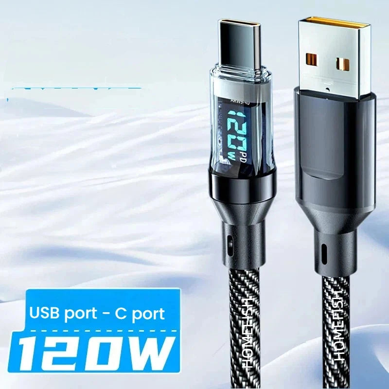 USB-C Super Fast Charging Cable with Digital Display