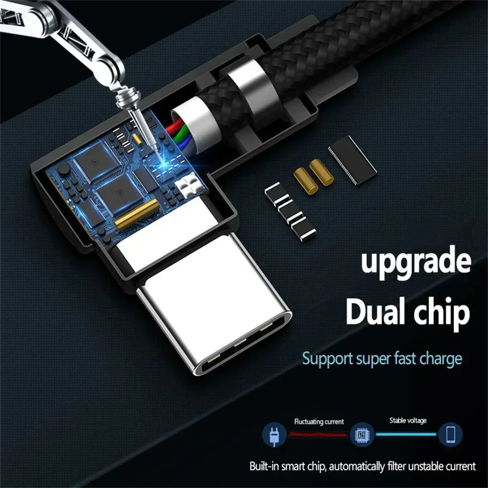 90 Degree Phone Charger Cable C-Type