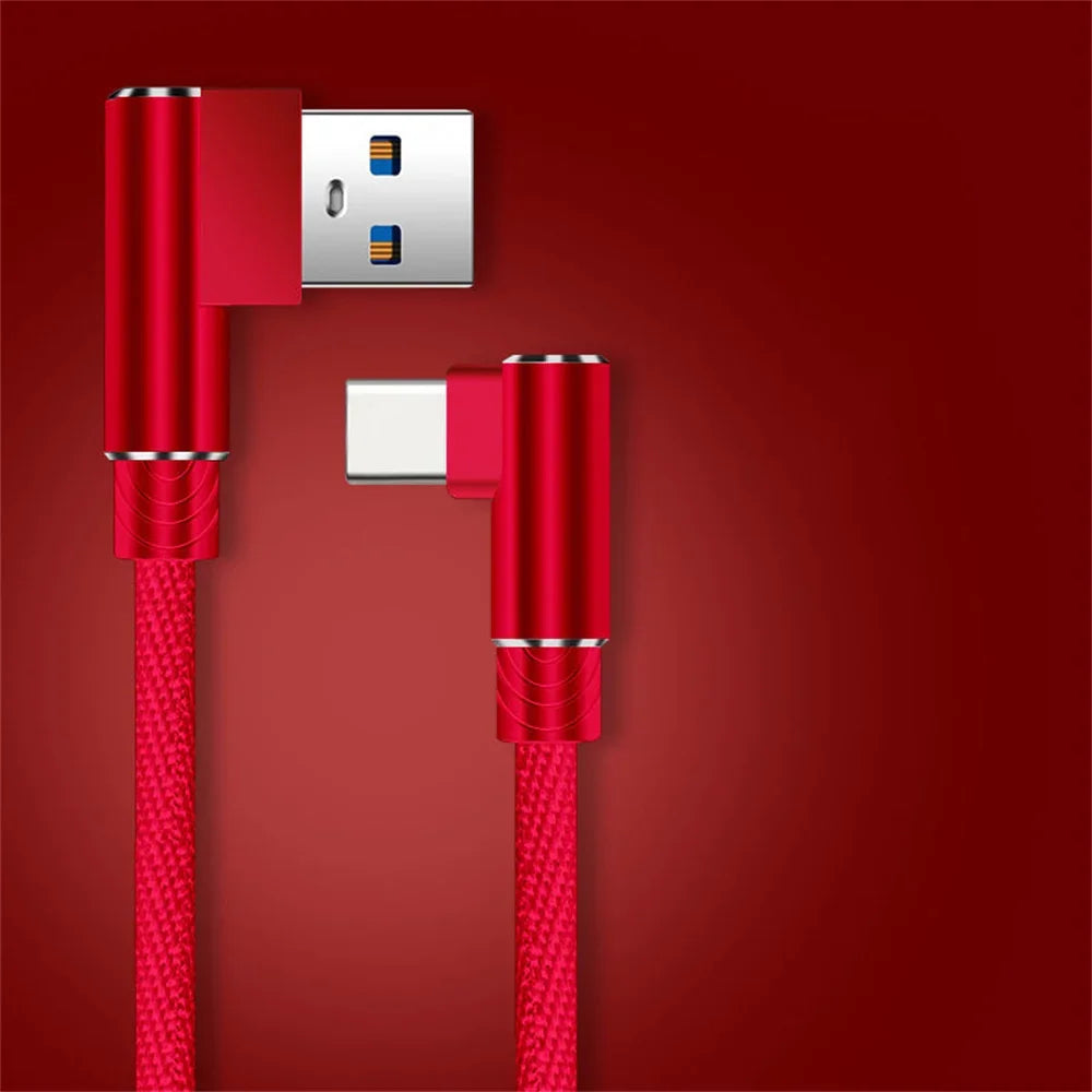90 Degree Phone Charger Cable C-Type