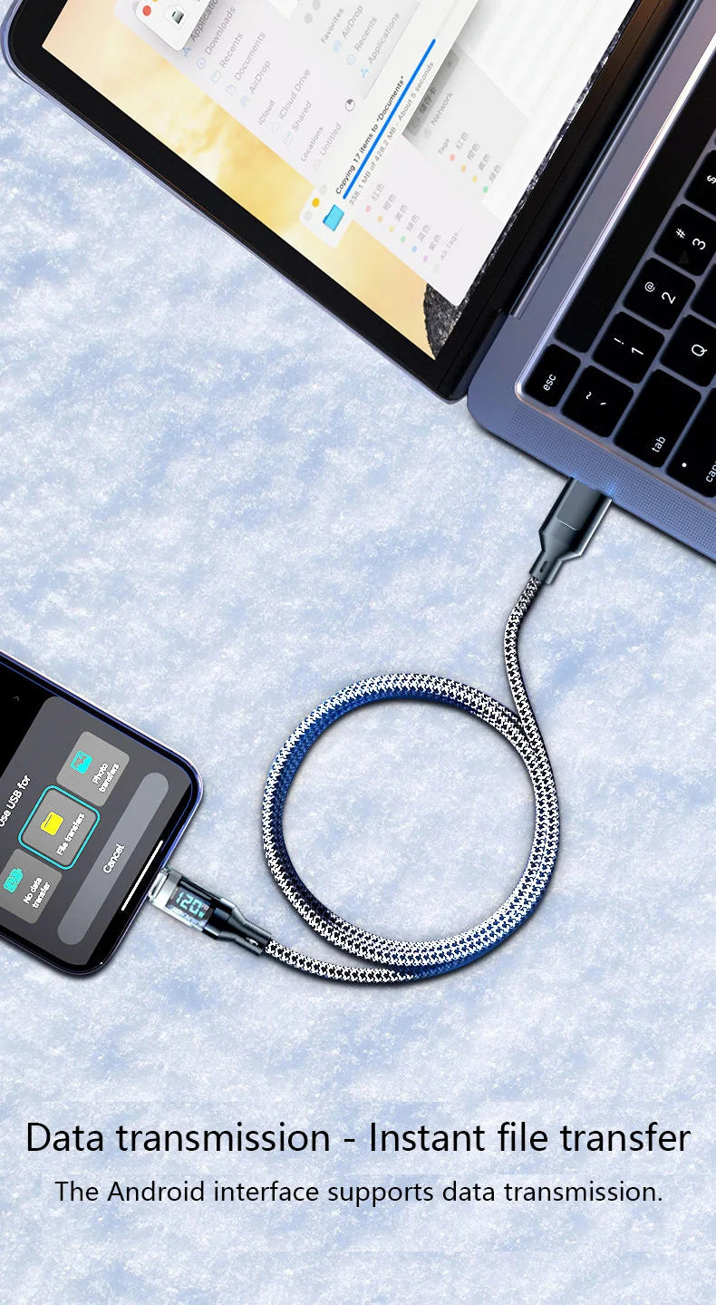 USB-C Super Fast Charging Cable with Digital Display