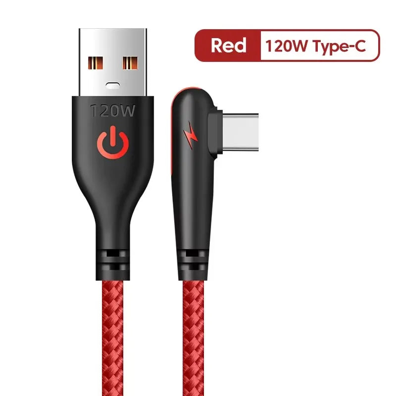 90 Degree 120W USB To Type-C