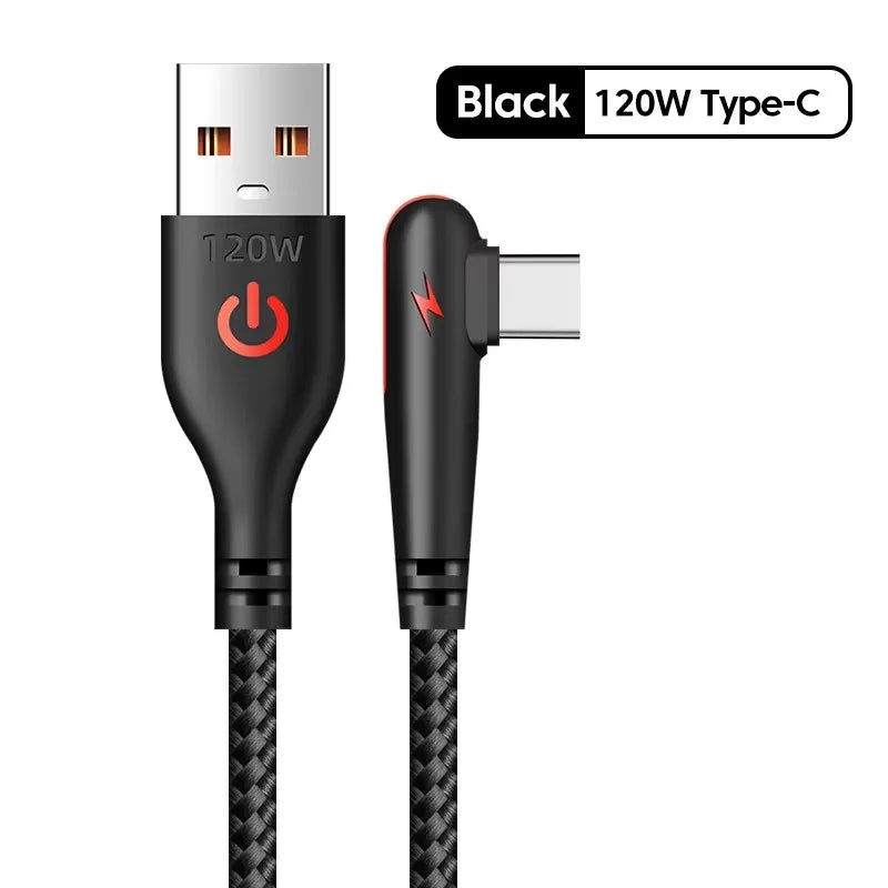90 Degree 120W USB To Type-C