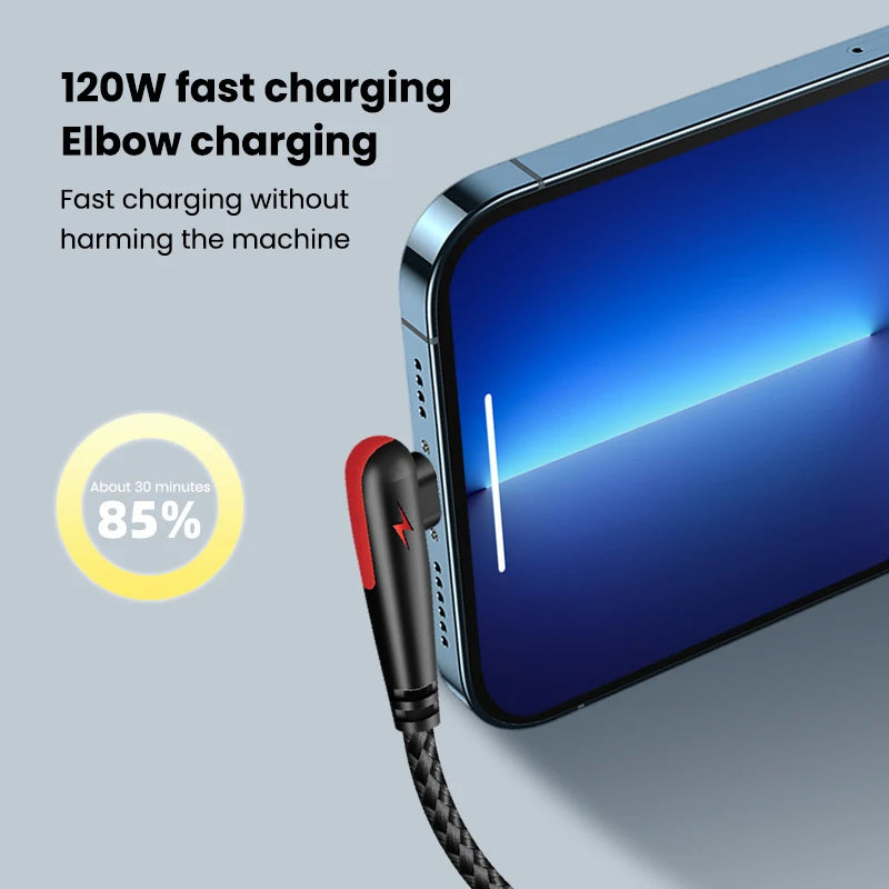 90 Degree 120W USB To Type-C