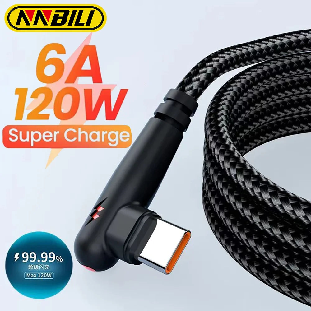 90 Degree 120W USB To Type-C