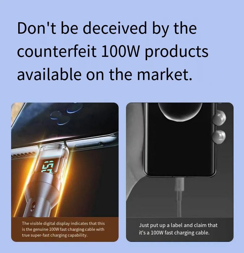 USB-C Super Fast Charging Cable with Digital Display