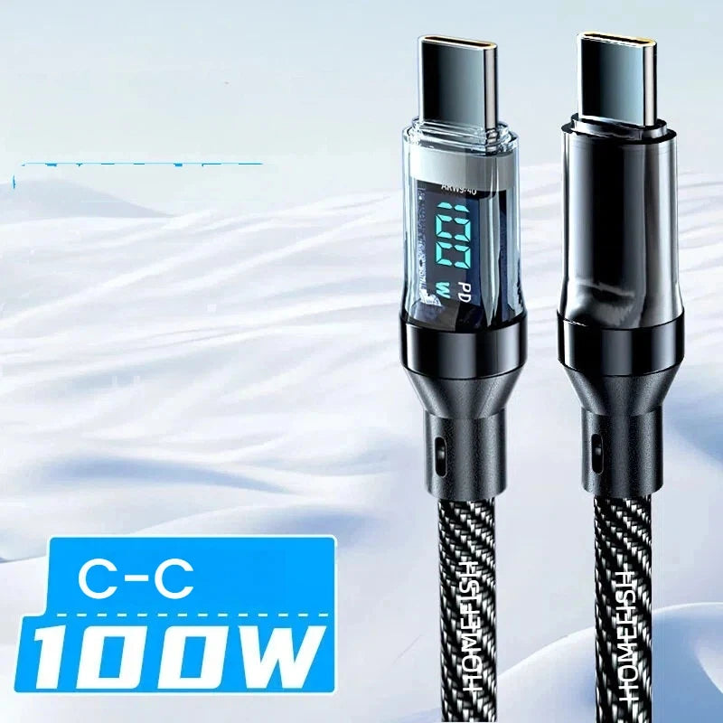 USB-C Super Fast Charging Cable with Digital Display
