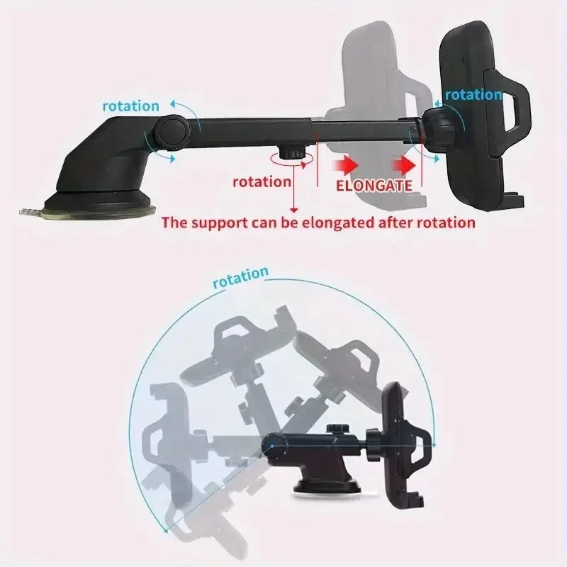 360° Rotatable Universal Windshield Suction Cup & Air Vent Mount