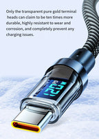 USB-C Super Fast Charging Cable with Digital Display