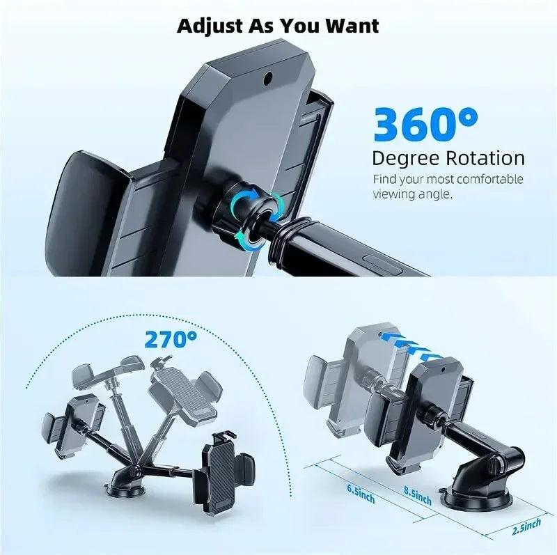 360° Rotatable Universal Windshield Suction Cup & Air Vent Mount
